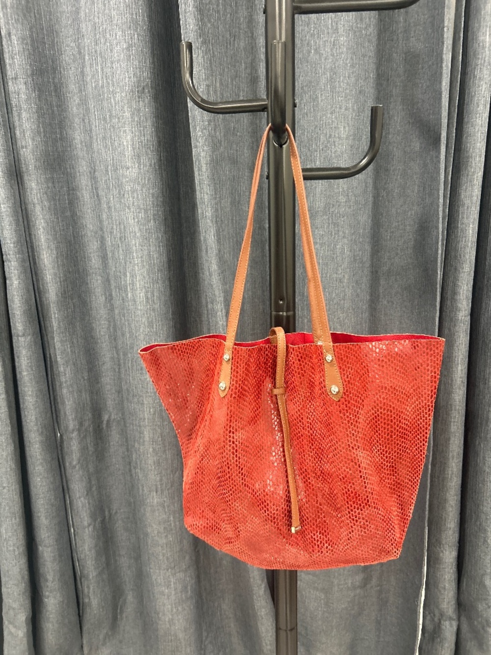 Vintage Iridescent Snakeskin Red Leather Purse